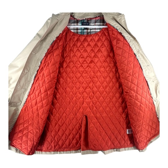 Lands End Beige Quilted Removable Lined Rain Trench Coat Womens X-Large 18/20 - Picture 3 of 14
